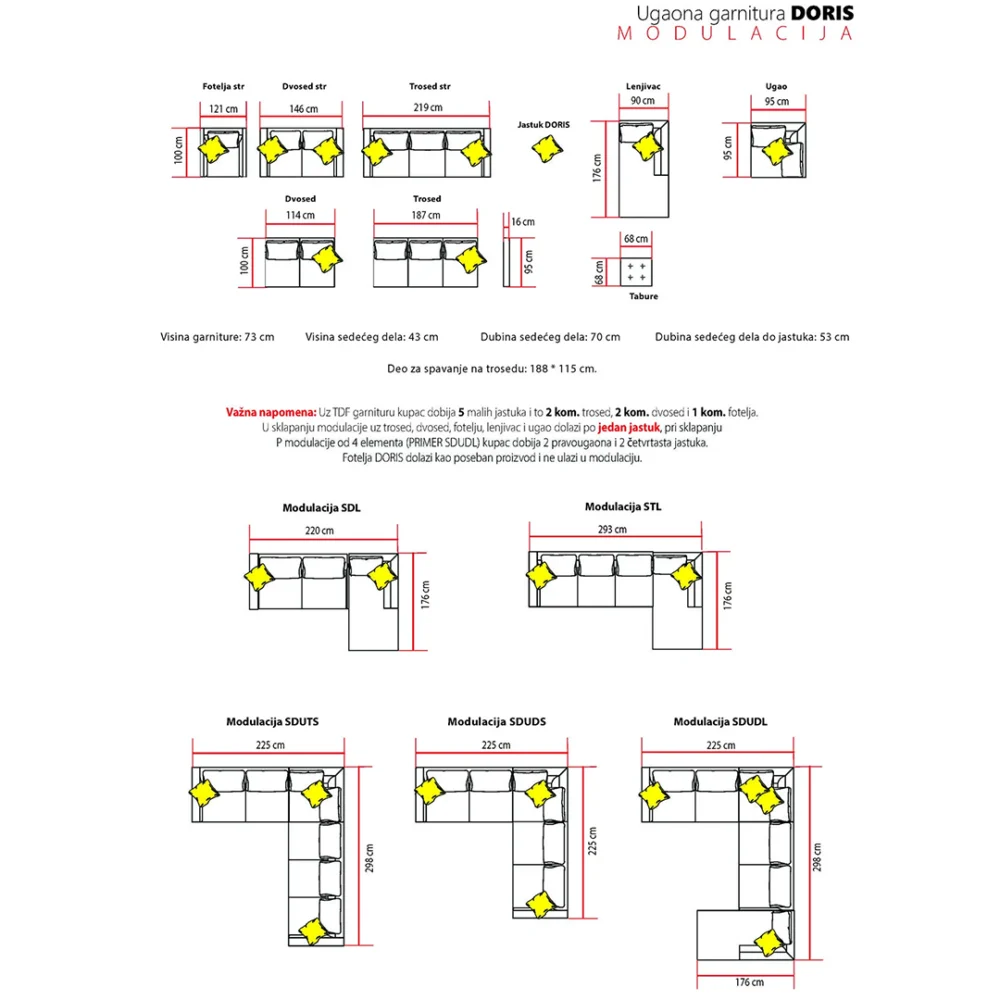 Ugaona garnitura Doris - Slika 5