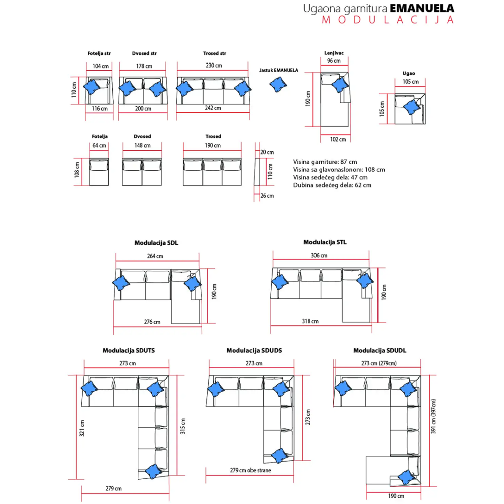 Ugaona garnitura Emanuela - Slika 6